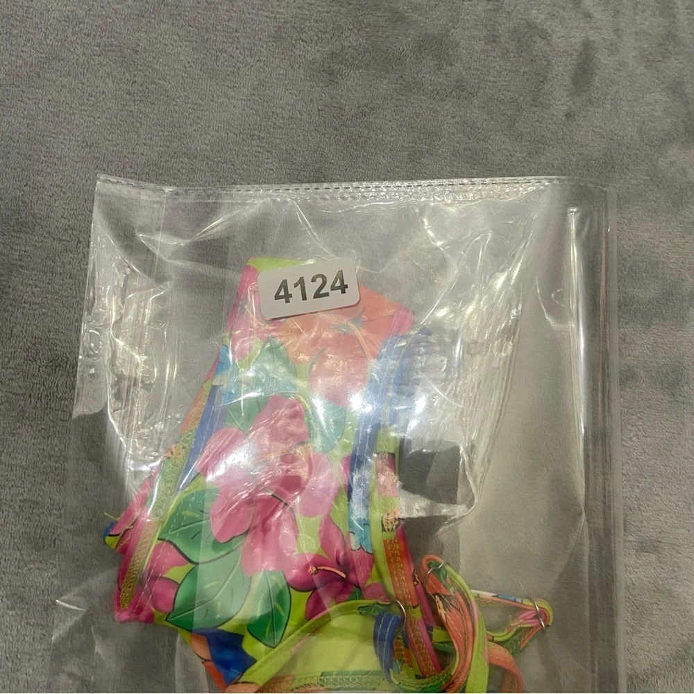 New! Frankie’s bikinis Dallas bralette top in neon surfer 24124